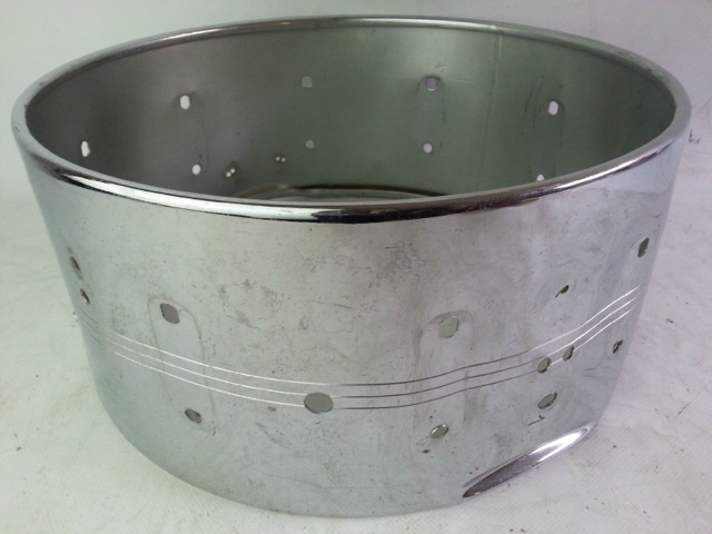 Slingerland 14x6.5" 10-Lug Brass Gene Krupa Snare Drum Shell Vintage 70s Chrome — main photograph
