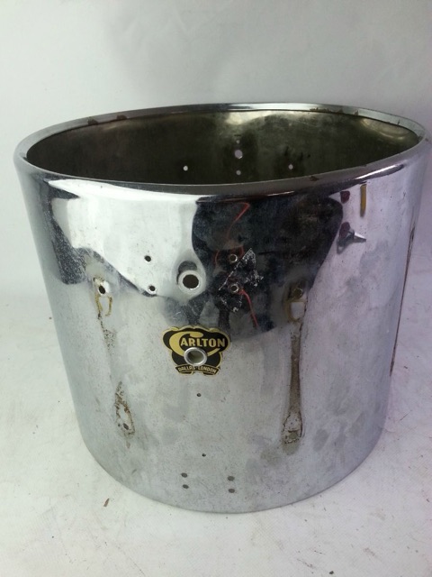 Carlton 14x11.5"8Lug Chrome Brass Snare Drum Shell Marching 60s Dallas-London,UK — main photograph