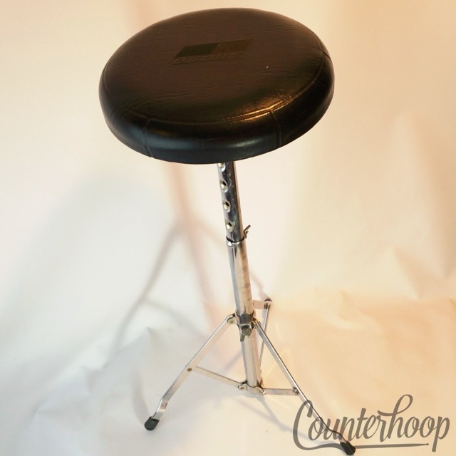 Ludwig Drum Throne Vintage 70s Blue/Olive Padded Seat Set/Kit Chair Chrome USA* — main photograph