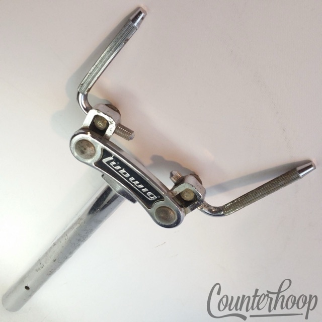 Ludwig Double Tom Drum Mount Post Vintage 70s Chrome L-Arm Holder Super Classic — main photograph