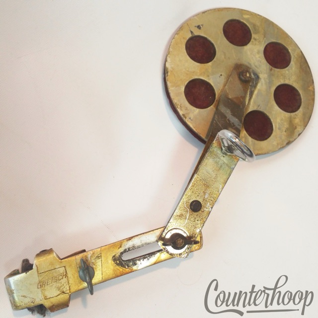 Gretsch Bass Drum Muffler Clamp-On External Red Felt 6-Hole Nickel Broadkaster* — main photograph