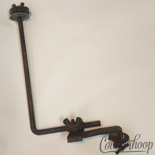 Gretsch Bass Drum Cymbal L-Arm Clamp-On Mount+Rod Broadkaster Nickel Vintage 40s — main photograph