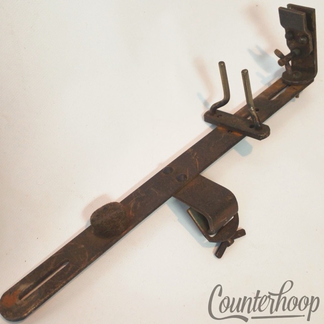Gretsch Bass Drum Clamp-On Mount Cowbell +Wood Block Attachments Broadkaster 40s — main photograph