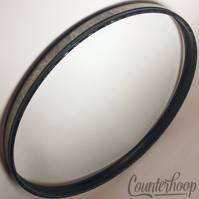 Pearl 22"Silver Sparkle Black Metal Steel Bass Drum Hoop/Rim Vintage 60s Japan — main photograph