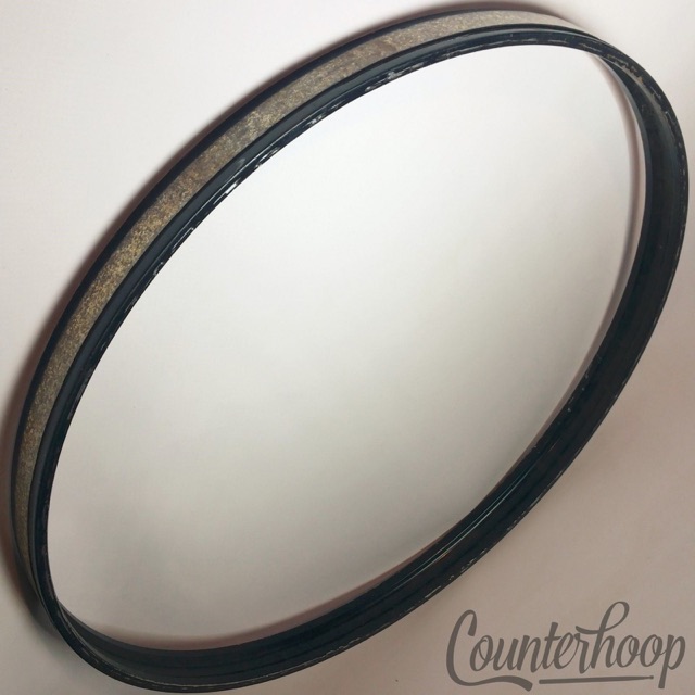 Pearl 22"Silver Sparkle Black Metal Steel Bass Drum Hoop/Rim Vintage 60s Japan — main photograph