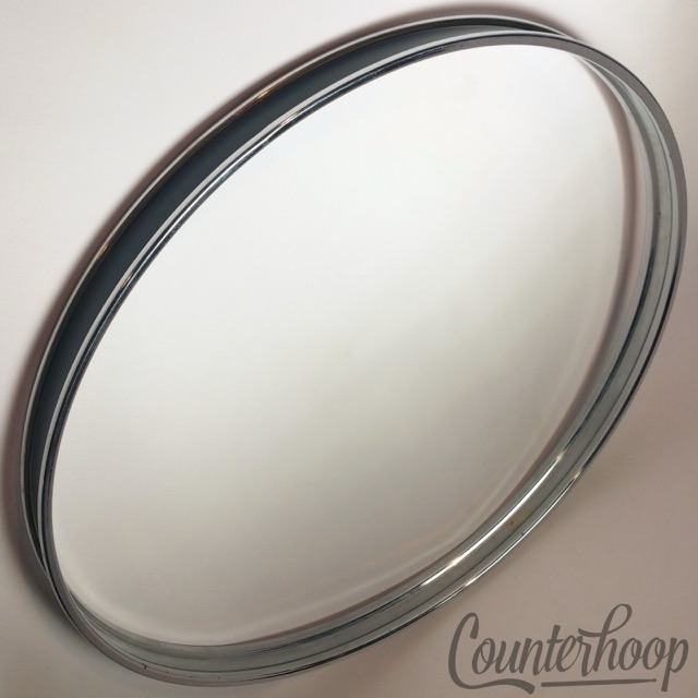 Pearl 22" Bass Drum Metal Hoop/Rim Black Inlay Chrome Steel Vintage 70s Japan* — main photograph