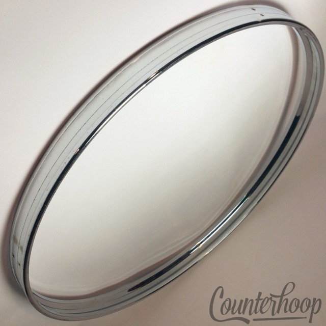 Pearl 22" Bass Drum Metal Hoop/Rim Chrome Steel 7/8" Inlay Vintage 70s Japan* — main photograph