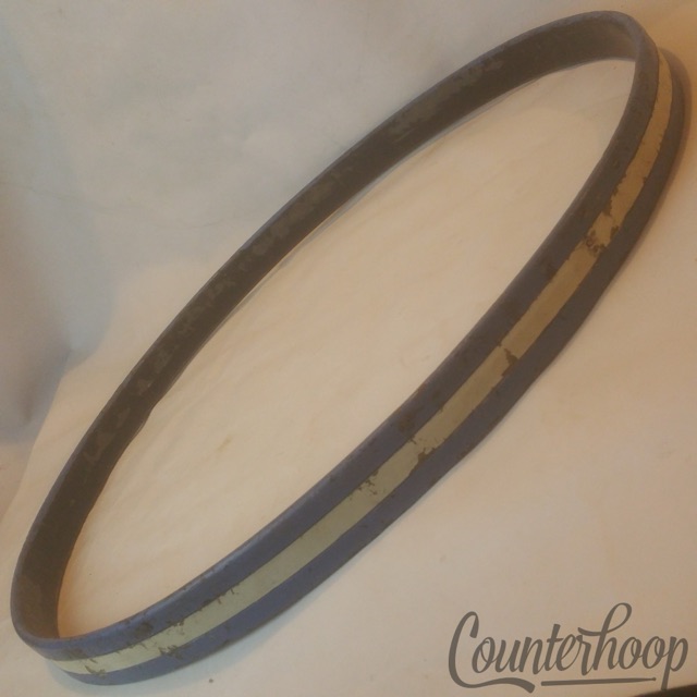 Ludwig WFL 24" Bass Drum Hoop/Rim 1-Ply Solid Maple Blue Duco Vintage 50s USA* — main photograph