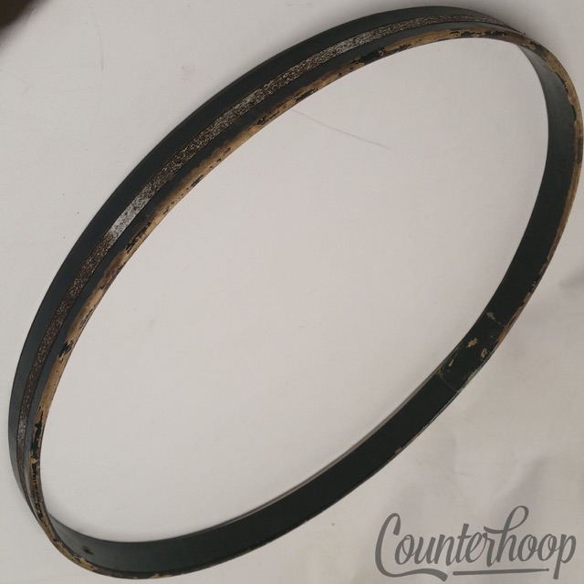 Slingerland 24"Bass Drum Hoop/Rim Vintage 70s Chrome-Steel 1Ply Maple Wood USA* — main photograph