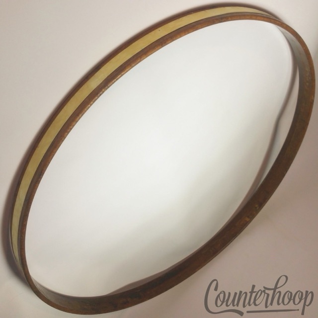 Leedy 26" Bass Drum Hoop/Rim WMP 1-Ply Solid Maple Walnut Stain Vintage 20s USA — main photograph