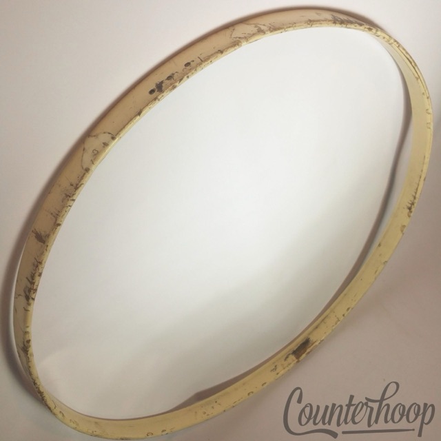 Gretsch 27 1/4" Bass Drum Hoop/Rim 3-Ply Maple White Paint Vintage 10s Brooklyn — main photograph