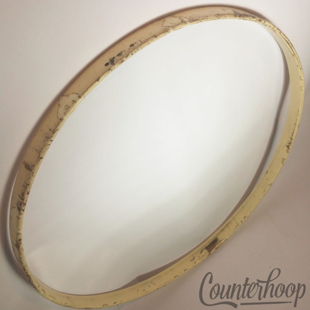 Gretsch 27 1/4" Bass Drum Hoop/Rim 3-Ply Maple White Paint Vintage 10s Brooklyn — main photograph