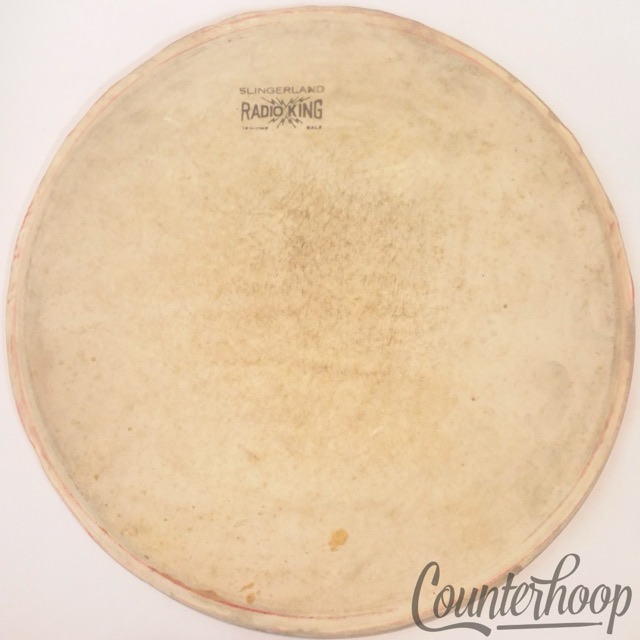 Slingerland 12" Radio King Calf Skin Ride Tom Drum Head Calfskin Batter 40s USA — main photograph