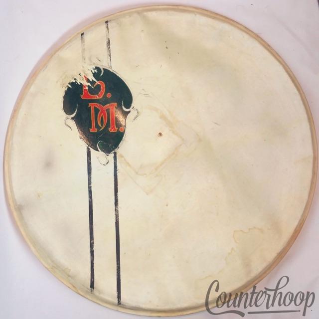 Leedy 26" Calf Skin Bass Drum Head 40s Golden Anniversary Superior Hardwhite USA — main photograph