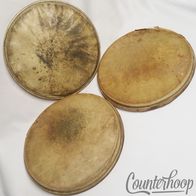 Ludwig WFL 3x 13" Calf Skin Tom Drum Batter/Resonant Heads Calfskin Vintage 40s — main photograph