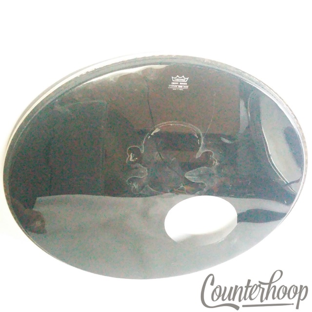 Remo 26"Bass Drum Head Ebony Black USA Plastic Weather King Ported Resonant* — main photograph