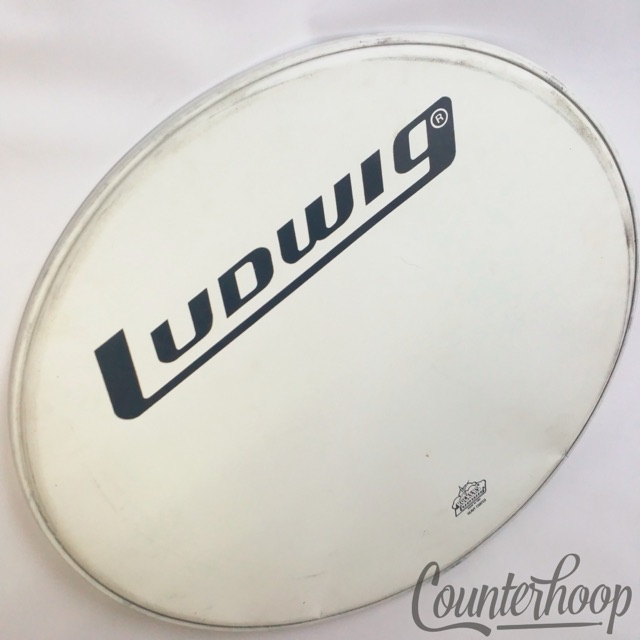 Ludwig 24" Bass Drum Head Block Logo Resonant Heavy Coated Rockers Vintage 80s* — main photograph