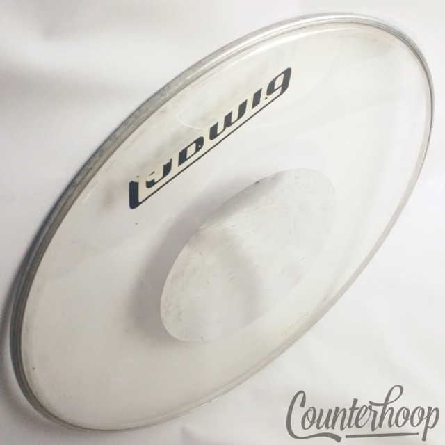 Ludwig 24" Bass Drum Head 70s Gold Block Logo CB Silver Dot WeatherMaster USA* — main photograph