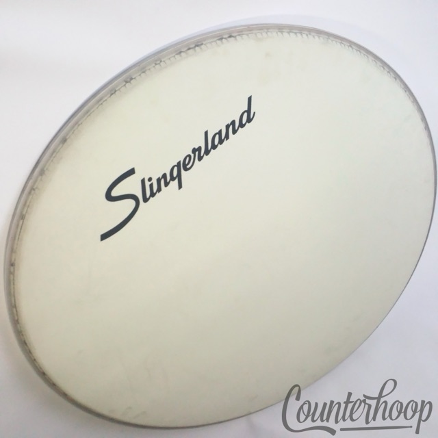 Slingerland 24" Bass Drum Head 60s-70s Vintage USA White Coated Logo Resonant* — main photograph