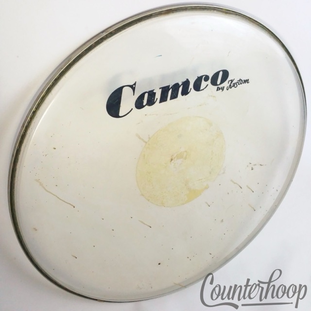 Camco 22" Bass Drum Logo Head 70s Vintage Chanute Era by Kustom Clear Batter USA — main photograph