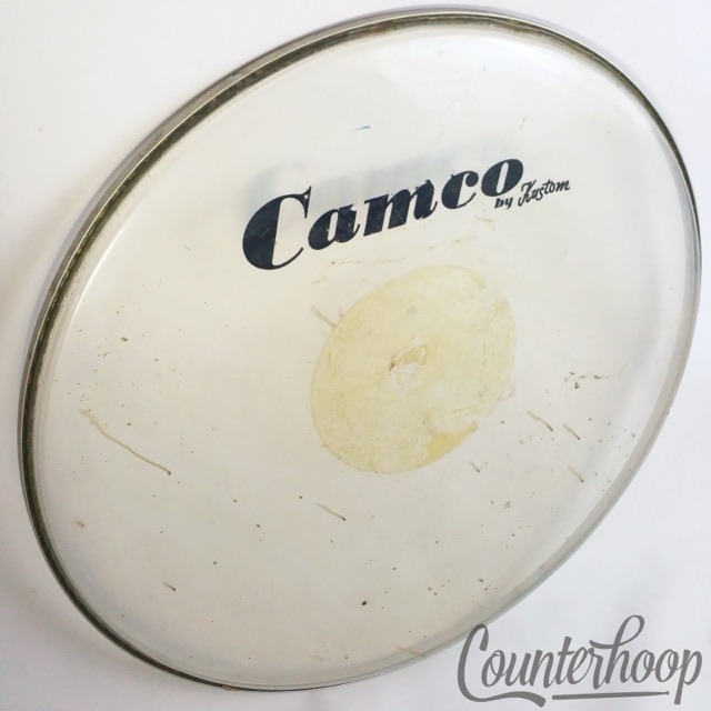 Camco 22" Bass Drum Logo Head 70s Vintage Chanute Era by Kustom Clear Batter USA — main photograph