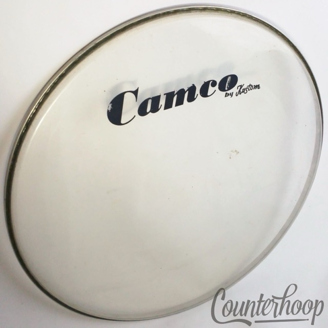 Camco 22" Bass Drum Logo Head 70s Vintage Chanute Era Kustom Clear Resonant USA — main photograph