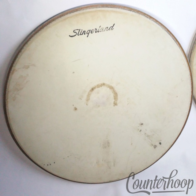 Slingerland 22" Bass Drum Head 60s-70s Niles White Coated Batter Ink Script Logo — main photograph