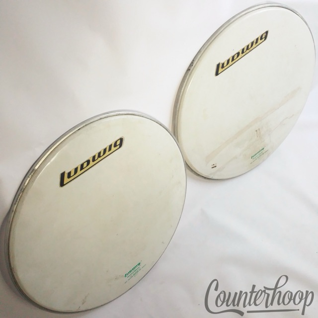 Ludwig 22" Bass Drum Heads Vintage 70s Block Logo Resonant+Batter DB-1000 Heavy — main photograph