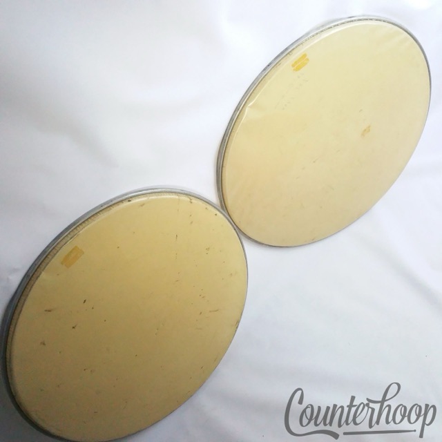 Ludwig 22" Bass Drum Heads Vintage 50s-60s Playon Plastic 2x Set Batter/Resonant — main photograph