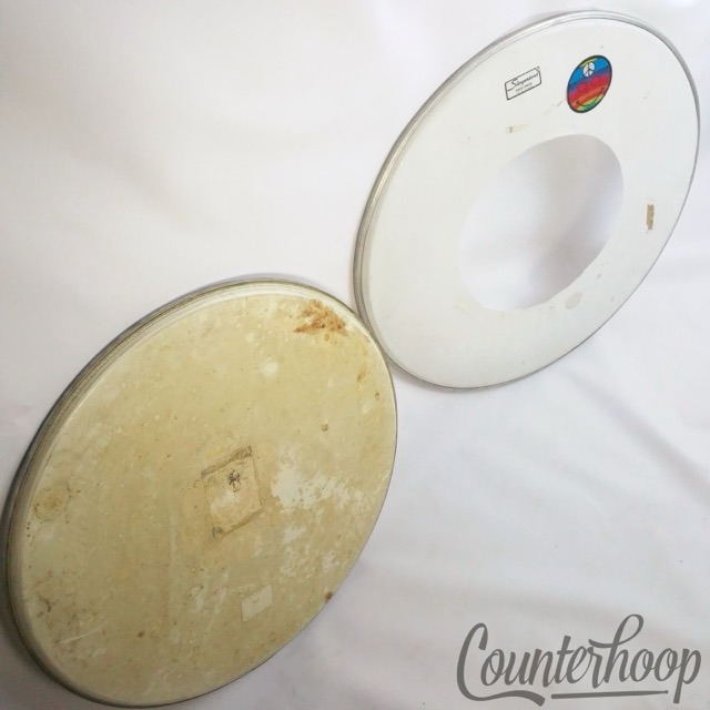 Ludwig Script 22"Playon Plastic Bass Drum Batter Head 60s+Slingerland Resonant2x — main photograph