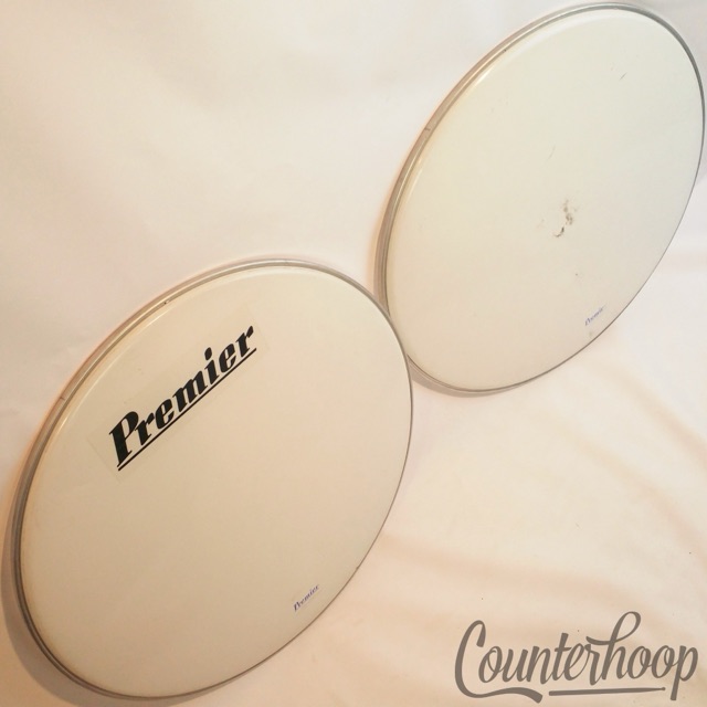 Premier 22" Bass Drum Heads 2x Batter+Resonant Vintage 60s-70s Made In England* — main photograph