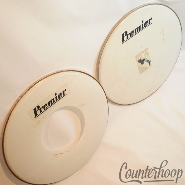 Premier 22" Bass Drum Heads 2x Batter+Resonant Vintage 60s Everplay Extra Gold* — main photograph