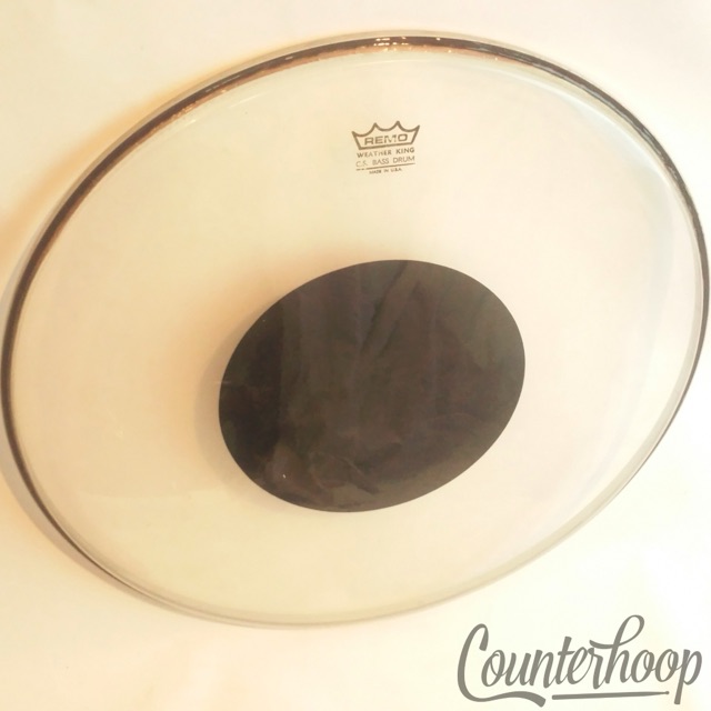 Remo 22" C.S. Weather King Bass Drum Head Clear Plastic Controlled Sound Dot USA — main photograph