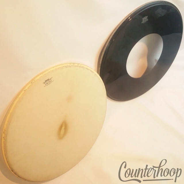 Remo 22" Sound Master+Ebony Weather King Bass Drum Head Plastic Batter+Resonant — main photograph