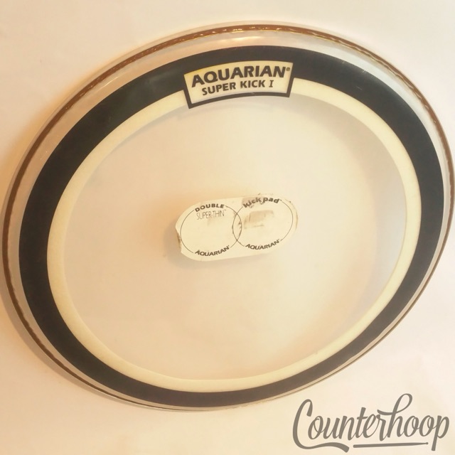Aquarian 22" Super Kick I+Double Super-Thin Kick Pad Batter Head Muffler Ring* — main photograph