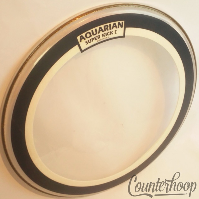 Aquarian 22" Super Kick I Batter Head Muffler Ring Clear USA Safe-T-Loc Hoop* — main photograph