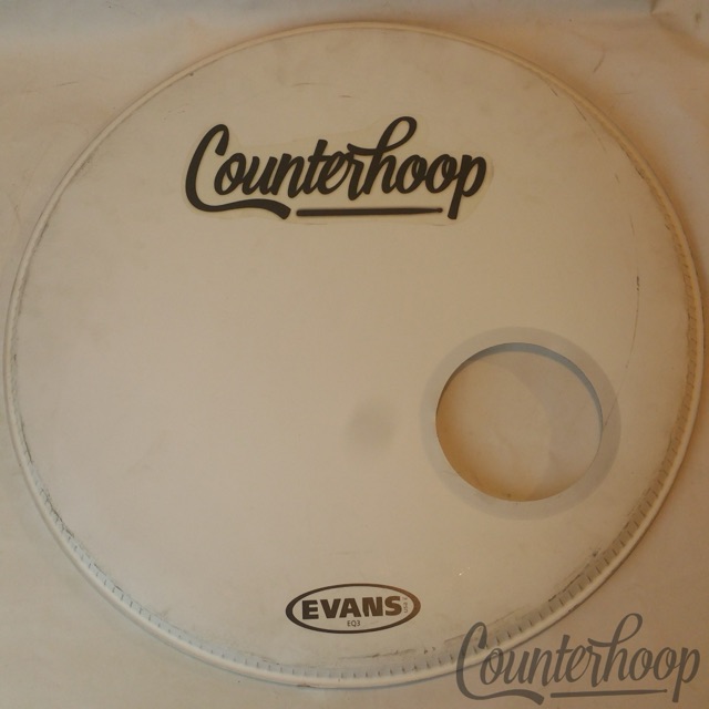 Evans/Counterhoop Logo 22" EQ3 Bass Drum Head Coated Ported Resonant Made In USA — main photograph