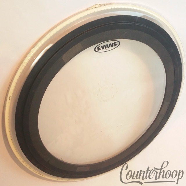 Evans 22" EMAD Batter Bass Drum Head Clear Kick Muffler Ring Made In USA* — main photograph