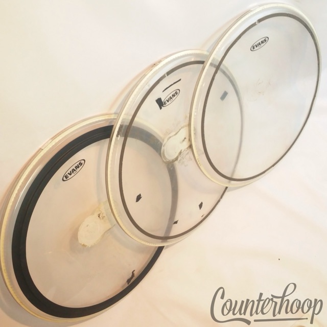 Evans 3x 22" EMAD Batter Bass Drum Head Clear Kick Muffler Ring Double Patch* — main photograph