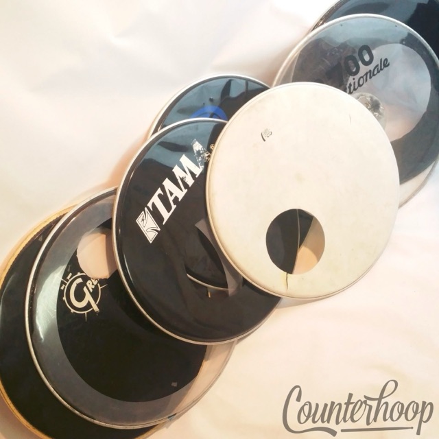 Gretsch,Tama,Attack 7x 22" Bass Drum Heads KickBatter+Ported Resonant Ebony Lot — main photograph
