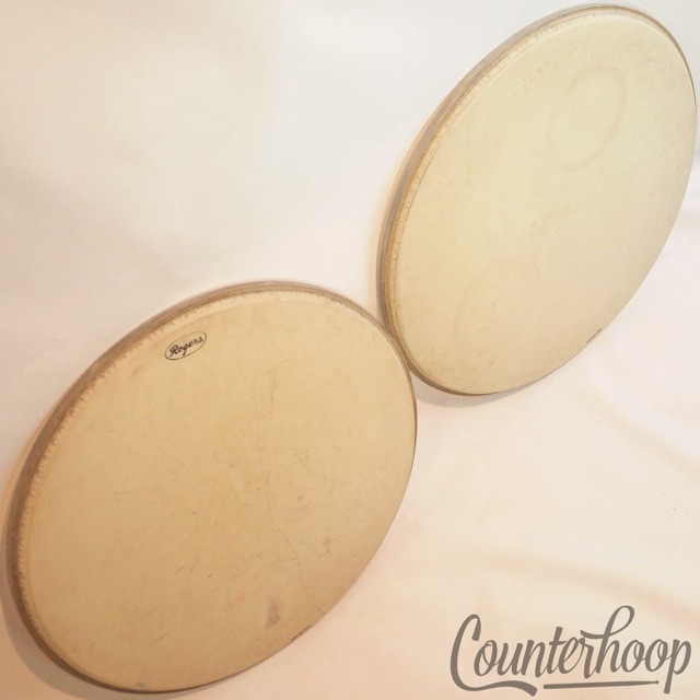 Rogers 20"Bass Drum Heads 2x Set Batter/Resonant Coated 60s Cleveland Remo WKing — main photograph