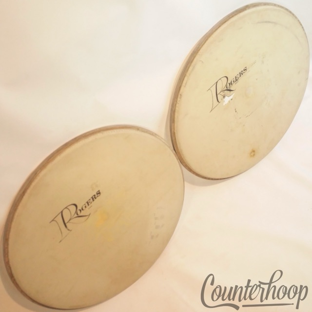 Rogers 20" 2x Bass Drum Heads Batter+Resonant Coated Kick Big R USA Vintage 70s — main photograph