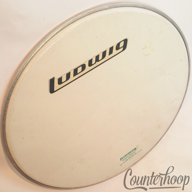Ludwig 20"70s Block Logo Bass Drum Head Resonant White DB-1000 Heavy USA Classic — main photograph