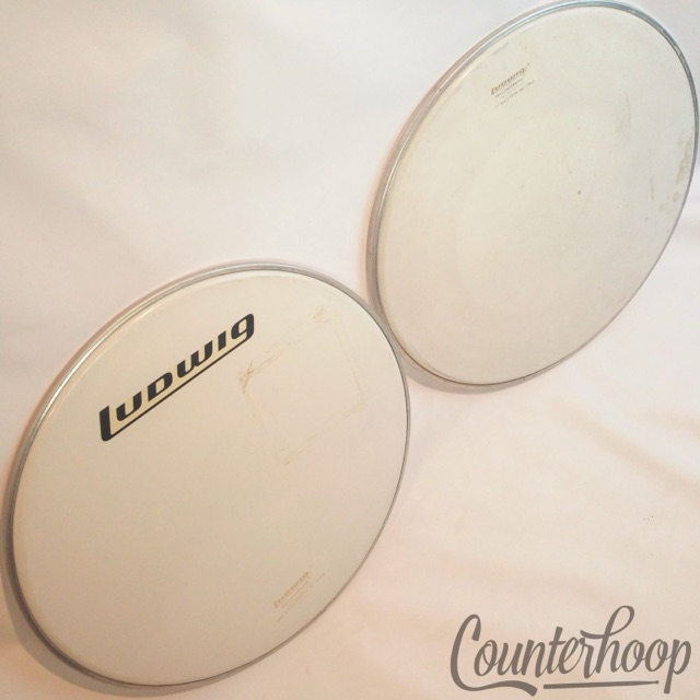 Ludwig 20" 70s Bass Drum Heads 2x White db750/1000 Batter+Resonant USA Classic* — main photograph