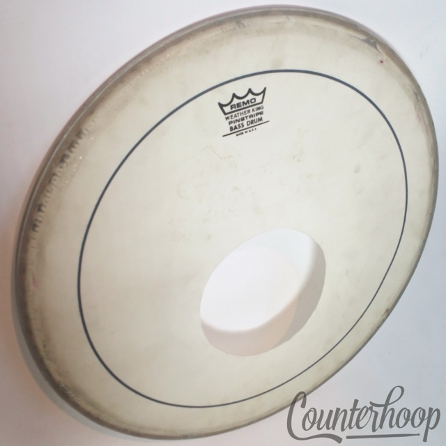 Remo 18" Weather King Pinstripe Bass Drum White Coated Ported Head Made In USA* — main photograph