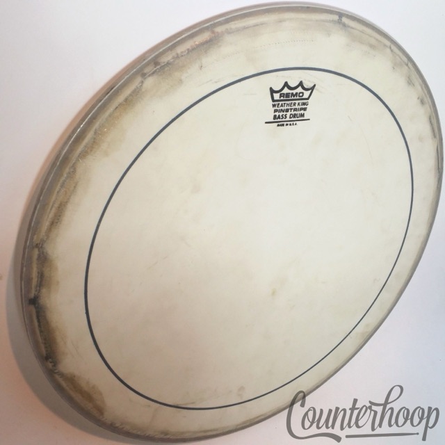 Remo 18" Weather King Pinstripe Bass Drum White Coated Batter Head Made In USA* — main photograph