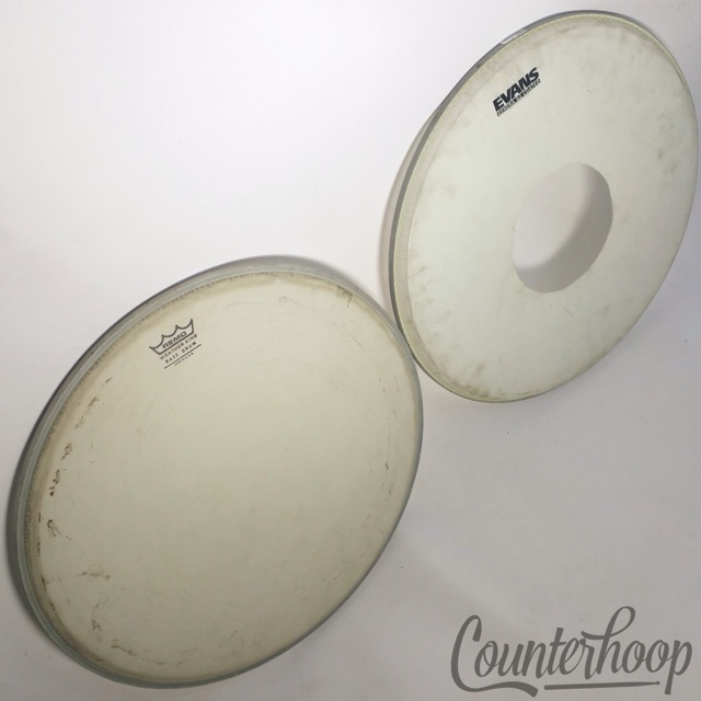 Remo+Evans 18" 2x Bass Drum Heads Coated Weather King Batter+Genera G2 Resonant — main photograph