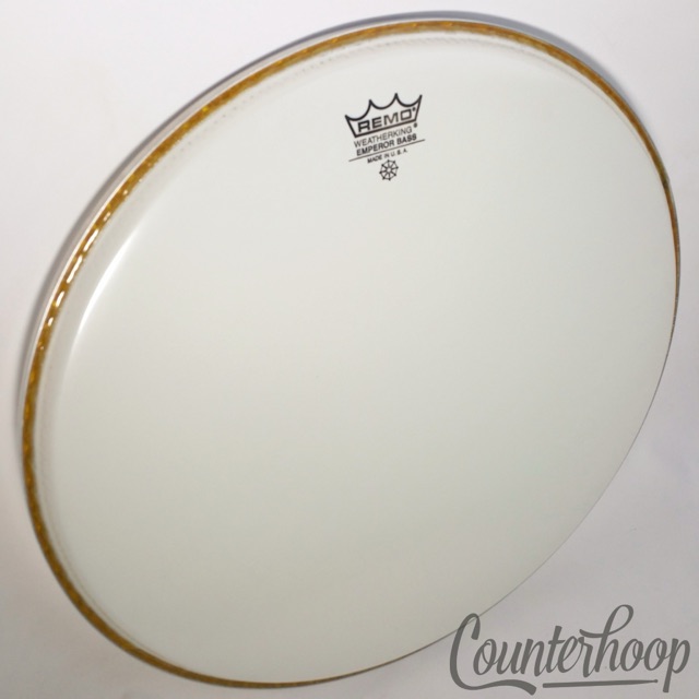 Remo 18" White Emperor Bass Drum Head Weatherking Made In USA Kick Batter* — main photograph