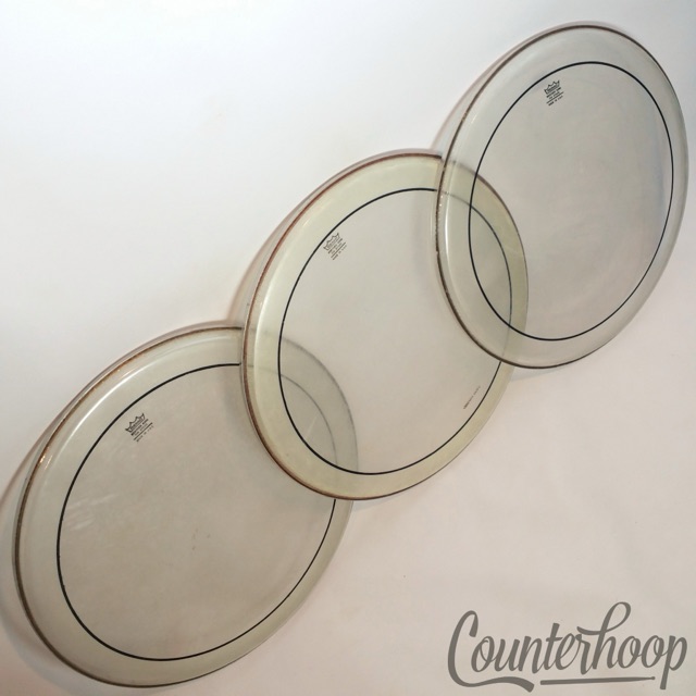 Remo 3x 16" Floor Tom Drum Heads Pin Stripe Weather King Clear Pinstripe USA* — main photograph