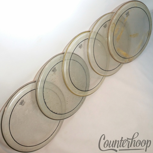 Remo 5x 16" Floor Tom Drum Heads Pinstripe Weatherking Clear USA Batter Lot* — main photograph